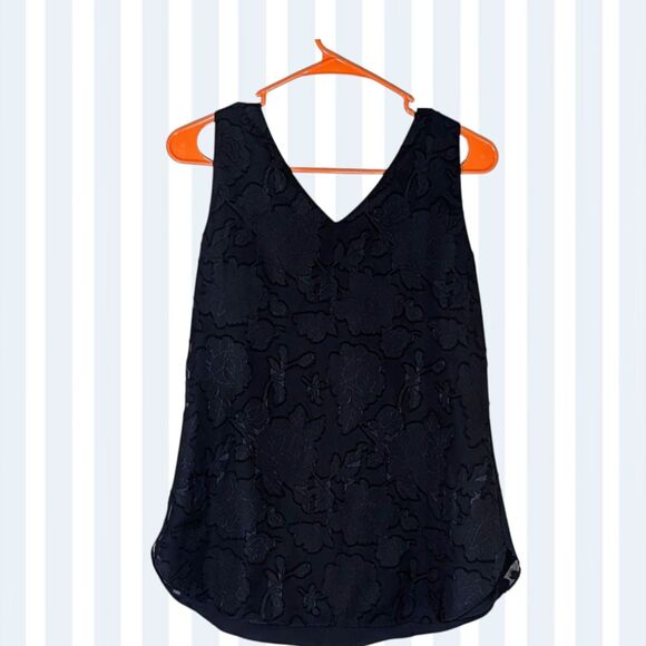 CHICO’S CONVERTIBLE TANK TOP POLYESTER CHIFFON Floral Black NWT SIZE 00 / XS - Picture 1 of 6